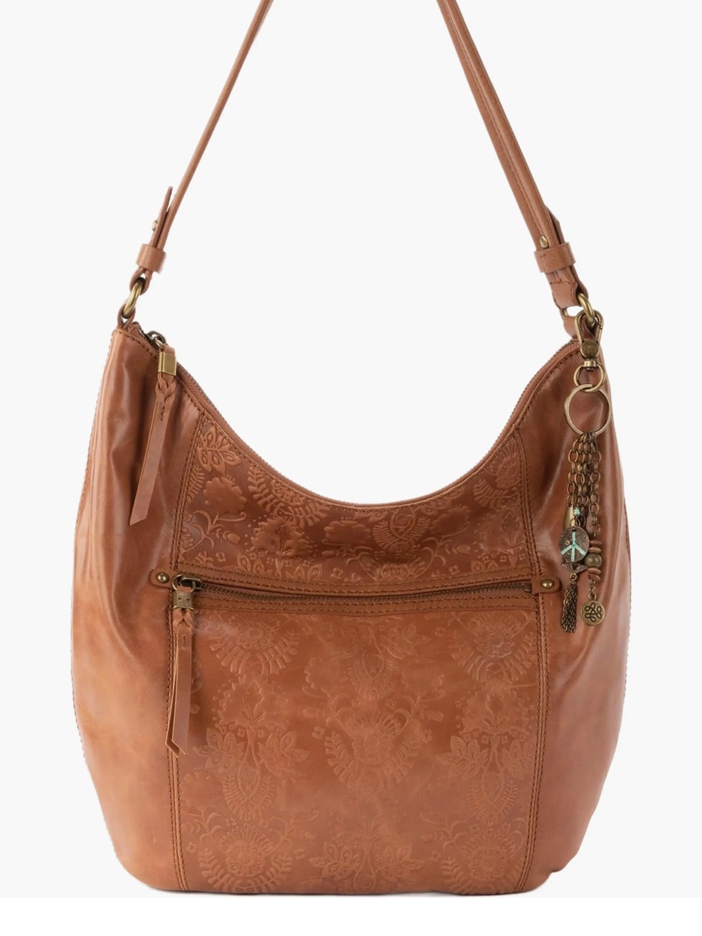 The Sak Tobacco Sequoia leather hobo bag with matching wallet- see description